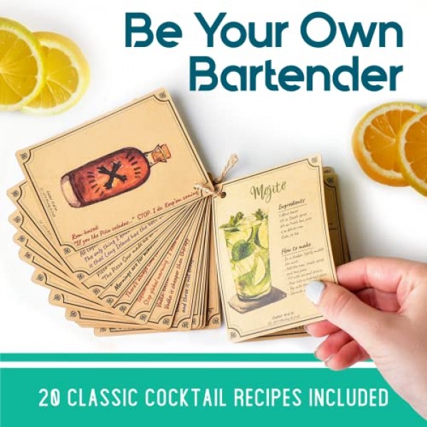 Mixology 칵테일 셰이커 세트 음료 믹서, 24온스 마티니 셰이커 바웨어 도구 세트가 포함된 8피스 휴대용 바텐더 키트, 푸어러 2개, 머들러, 지거, 믹싱 스푼, 벨벳 백, 내