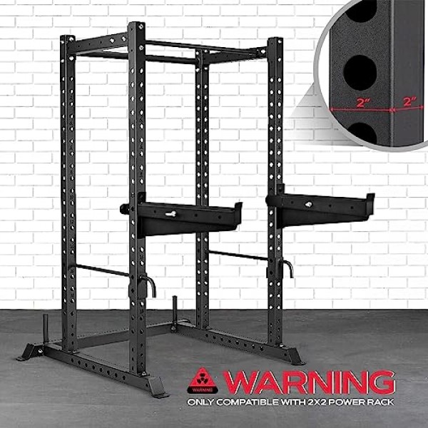Yes4All 1,000 LBS 용량 - 프리미엄 안전 스쿼트 바 부착 장치 - 2x2인치 튜브용 바벨 스포터 암, 구멍 1인치 스쿼트 랙, 파워 케이지