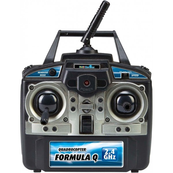 Revell Control RC 쿼드로콥터 대형, 2.4GHz 원격 제어로 원격 제어, 매우 강력하고 스포티한 비행 동작, 자이로, 헤드리스, 속도 레벨, 플립 기능, FORMULA Q 23927