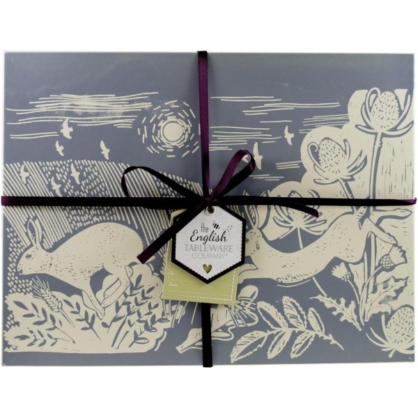 English Tableware Co. Artisan Printed Faux Leather Placemats 4종 세트