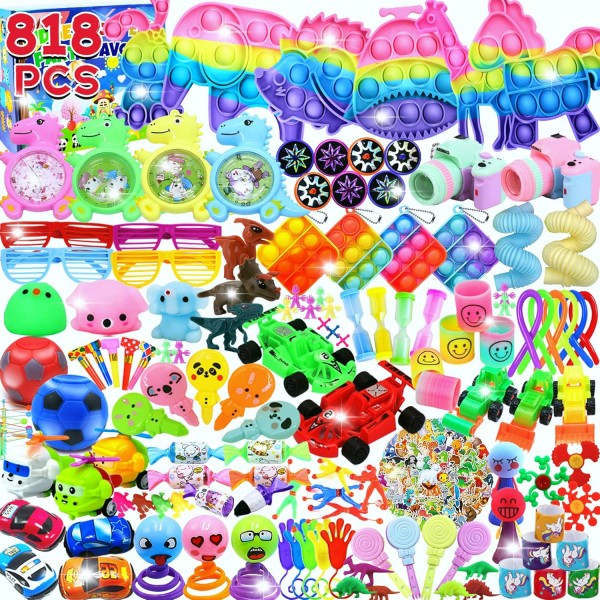 Kifisa 818 PCS 어린이를 위한 파티 호의, Fidget 장난감 팩, 생일 선물 장난감, 스타킹 스터퍼, 감각 장난감, 보물 상자, Goodie Bag Stuffers, Carnival Prizes Bulk, 새로운 파티 호의를
