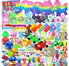 Kifisa 818 PCS 어린이를 위한 파티 호의, Fidget 장난감 팩, 생일 선물 장난감, 스타킹 스터퍼, 감각 장난감, 보물 상자, Goodie Bag Stuffers, Carnival Prizes Bulk, 새로운 파티 호의를