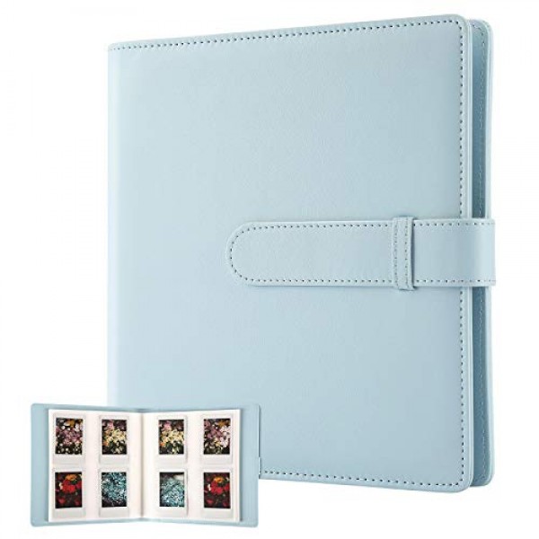 Fujifilm Instax Mini 카메라용 256 포켓 사진 앨범, 폴라로이드용 사진 앨범, 가죽 커버, Instax Mini 12 11 9 40 90 8 7 Evo LiPlay 즉석 카메라, 2x3 사진 앨범(파란색)