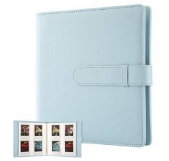 Fujifilm Instax Mini 카메라용 256 포켓 사진 앨범, 폴라로이드용 사진 앨범, 가죽 커버, Instax Mini 12 11 9 40 90 8 7 Evo LiPlay 즉석 카메라, 2x3 사진 앨범(파란색)