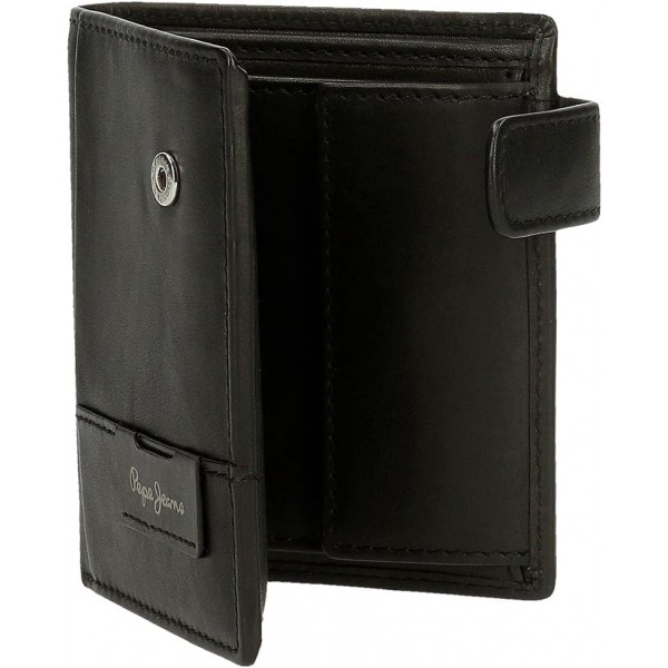 PPE Jeans Licenses Wallet for Unisex Adult PJL Jackson Black Vertical Wallet