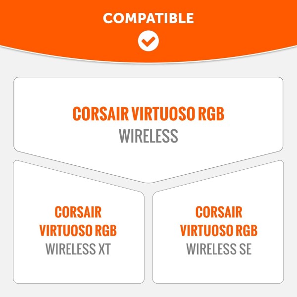 Wicked Cushions에서 제조한 Corsair Virtuoso 게임용 헤드셋용 WC 업그레이드된 교체용 이어 패드 | 향상된 내구성, 두께, 더 부드러운 가죽 및 방음 | 지오 그레이