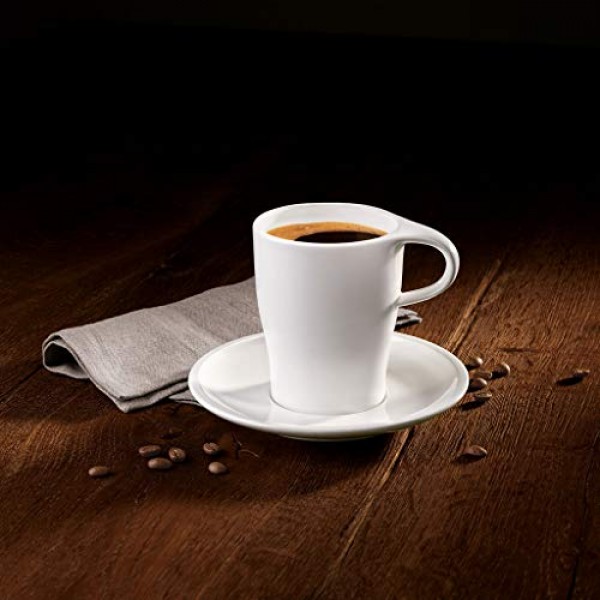 Villeroy & Boch의 Coffee Passion 커피 머그 & 접시 세트 - 프리미엄 도자기 - 독일산 - 식기세척기 및 전자레인지 금고 - 13온스 용량