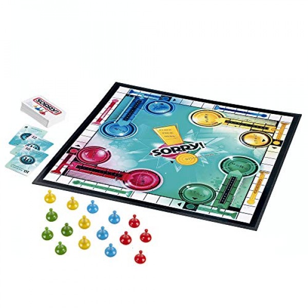 Hasbro Gaming 죄송합니다! 어린이 및 성인을 위한 가족 보드 게임, 2~4인용, 어린이 부활절 선물 또는 바구니 채우기, 6세 이상(Amazon 독점)
