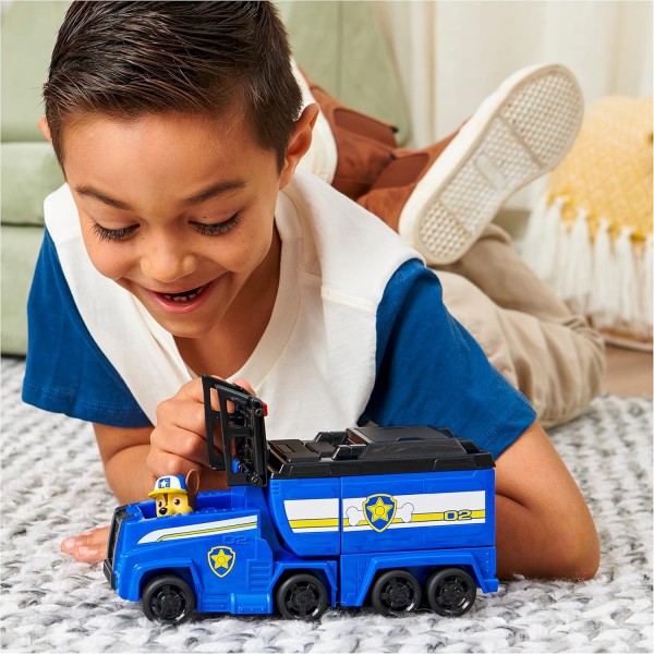Paw Patrol Big Truck Pups, 수집용 피규어가 있는 운송 체이스, 3세 이상 어린이용 장난감(Spin Master 6065535)