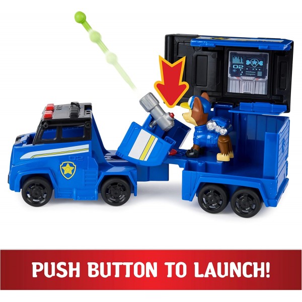 Paw Patrol Big Truck Pups, 수집용 피규어가 있는 운송 체이스, 3세 이상 어린이용 장난감(Spin Master 6065535)