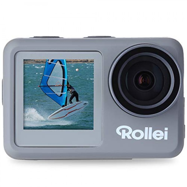 Rollei Actioncam - 4k 비디오 해상도를 지원하는 WiFi 액션 캠, 다양한 액세서리가 포함된 방수 액션 캠코더, 실버