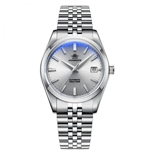 ADDIEDIVE 자동 럭셔리 또는 남성용 시계 39mm 단순 다이얼 아날로그 희년 스틸 팔찌 NH35A 무브먼트 AD2029