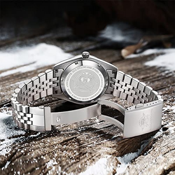 ADDIEDIVE 자동 럭셔리 또는 남성용 시계 39mm 단순 다이얼 아날로그 희년 스틸 팔찌 NH35A 무브먼트 AD2029