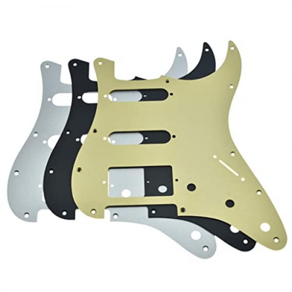 KAISH 매트 알루미늄 ST/Strat HSS 스타일 픽가드 금속 알루마이트 처리된 ST 픽 가드 미국/멕시코 ST/Strat Matte Gold용 스크래치 플레이트