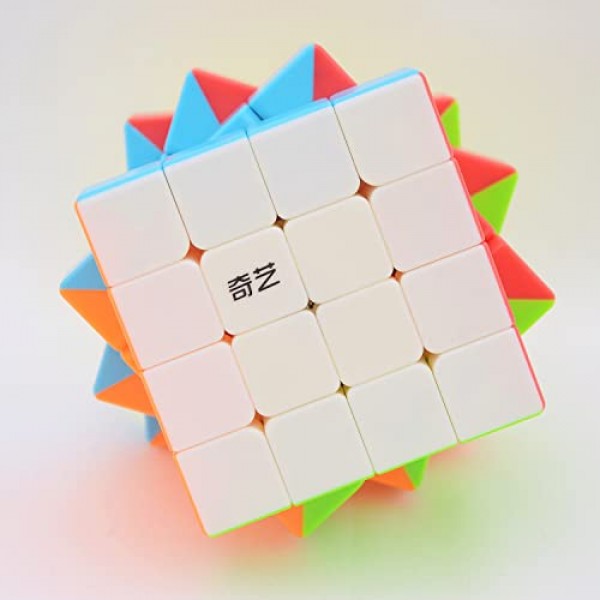 Bukefuno QY Toys Qiyuan S2 4x4 스피드 큐브 퍼즐 매직 스티커리스 MoFangGe QY Qiyuan 4x4x4 매직 큐브 장난감