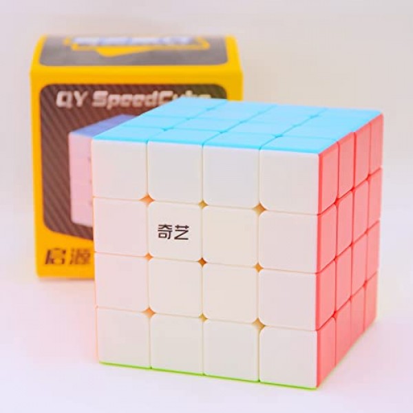 Bukefuno QY Toys Qiyuan S2 4x4 스피드 큐브 퍼즐 매직 스티커리스 MoFangGe QY Qiyuan 4x4x4 매직 큐브 장난감