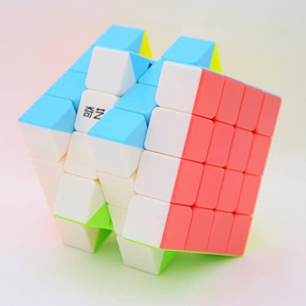 Bukefuno QY Toys Qiyuan S2 4x4 스피드 큐브 퍼즐 매직 스티커리스 MoFangGe QY Qiyuan 4x4x4 매직 큐브 장난감