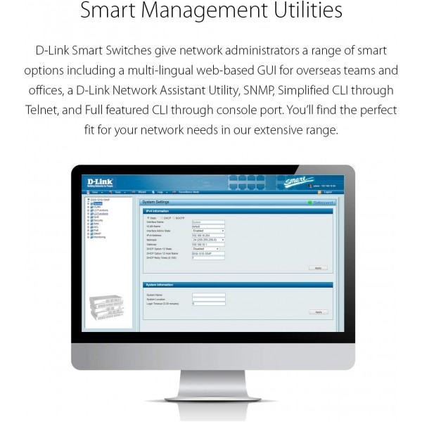 D-Link DGS-1210-52MP 기가비트 스마트+ 관리형 스위치(48 x 10/100/1000 BASE-T PoE 포트 및 4 x 100/1000 Mbit/s 콤보 포트)