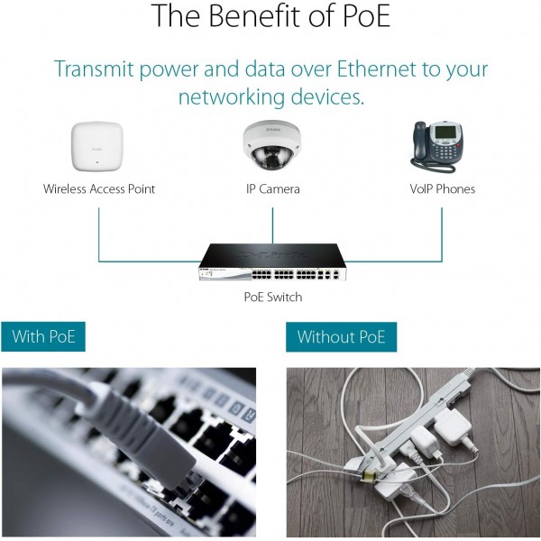 D-Link DGS-1210-52MP 기가비트 스마트+ 관리형 스위치(48 x 10/100/1000 BASE-T PoE 포트 및 4 x 100/1000 Mbit/s 콤보 포트)
