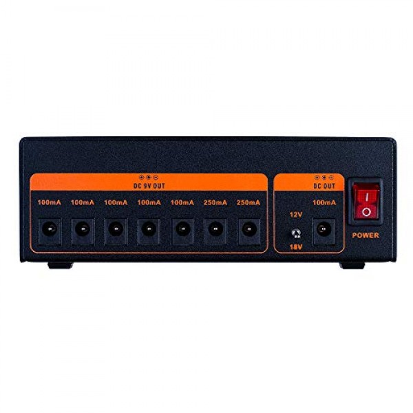 JOYO 기타 이펙트 페달용 절연 전원 공급 장치 9V 12V 18V(100mA, 250mA) 절연 단락 및 과부하 보호 기능이 있는 8개의 절연 출력 잭(JP-04)