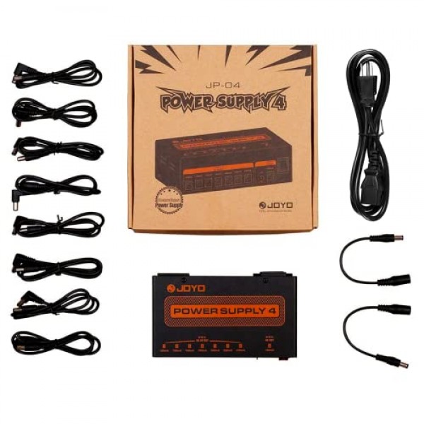 JOYO 기타 이펙트 페달용 절연 전원 공급 장치 9V 12V 18V(100mA, 250mA) 절연 단락 및 과부하 보호 기능이 있는 8개의 절연 출력 잭(JP-04)