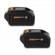 BatPower 2 팩 WA3578 20V 6.5Ah Worx 20V 배터리용 확장 용량 리튬 이온 배터리 6.0Ah 5.0Ah 4.0Ah 3.0Ah 2.0Ah WG630 WG322 WG543 WG163 WA3578 20V 배터리