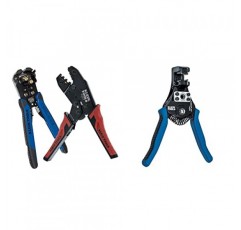 Klein Tools 80013 자동 와이어 스트리퍼 및 래칫 크림퍼가 포함된 배선 도구 키트, 뛰어난 전기 도구 키트, 2피스 및 11063W 와이어 커터/와이어 스트리퍼