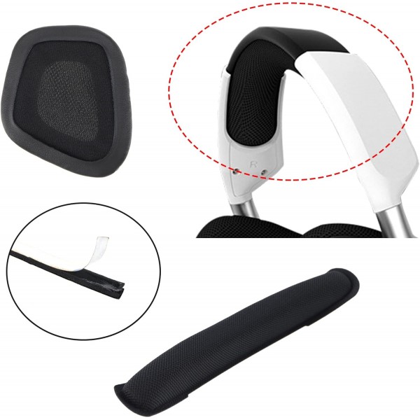 헤드밴드가 있는 이어패드 1쌍, Corsair Void/Void Pro/RGB Elite Wireless와 호환되는 단백질 가죽 헤드폰 교체 패드 블랙