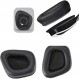 헤드밴드가 있는 이어패드 1쌍, Corsair Void/Void Pro/RGB Elite Wireless와 호환되는 단백질 가죽 헤드폰 교체 패드 블랙