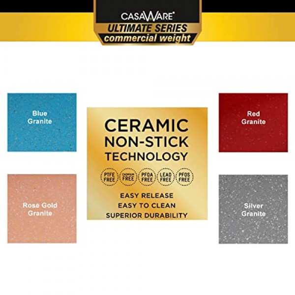 casaWare 2pc Ultimate Commercial Weight 15 x 10 x 1인치 쿠키 시트 세트(파란색 화강암): 가정 및 주방