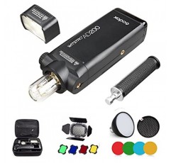 Godox AD200 키트 200Ws 2.4G TTL 플래시 스트로브 1/8000 HSS 무선 모노라이트(2900mAh Lithimu 배터리 포함) 및 베어 벌브/스피드라이트 프레넬 플래시 헤드, EACHSHOT 클리닝 천 포함 