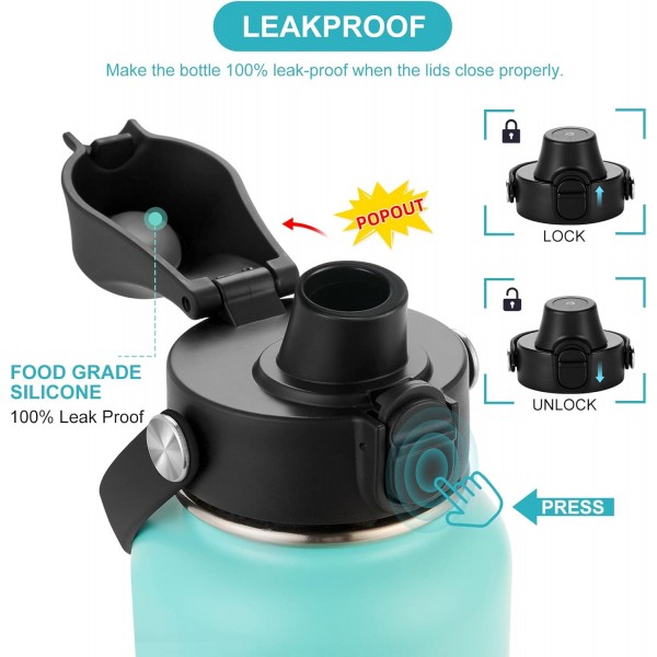 Hydroflask용 자동 뒤집기 뚜껑 및 보호 부트, Hydro Flask 및 기타 표시용 바닥 덮개가 있는 스파우트 뚜껑, 실리콘 물병 부트가 있는 Hydro Flask 교체용 뚜껑, Hydro Flask 액세서