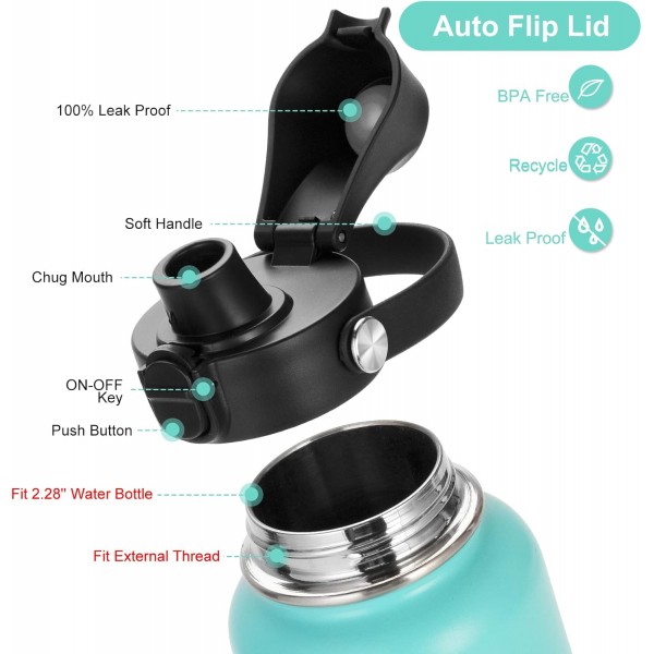 Hydroflask용 자동 뒤집기 뚜껑 및 보호 부트, Hydro Flask 및 기타 표시용 바닥 덮개가 있는 스파우트 뚜껑, 실리콘 물병 부트가 있는 Hydro Flask 교체용 뚜껑, Hydro Flask 액세서