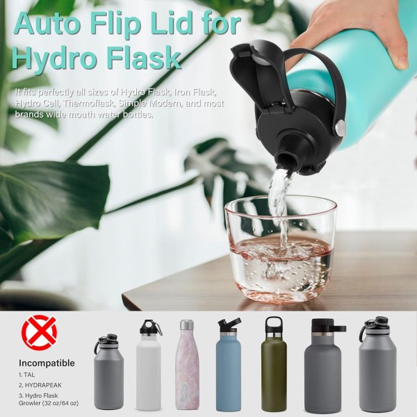 Hydroflask용 자동 뒤집기 뚜껑 및 보호 부트, Hydro Flask 및 기타 표시용 바닥 덮개가 있는 스파우트 뚜껑, 실리콘 물병 부트가 있는 Hydro Flask 교체용 뚜껑, Hydro Flask 액세서