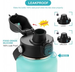 Hydroflask용 자동 뒤집기 뚜껑 및 보호 부트, Hydro Flask 및 기타 표시용 바닥 덮개가 있는 스파우트 뚜껑, 실리콘 물병 부트가 있는 Hydro Flask 교체용 뚜껑, Hydro Flask 액세서