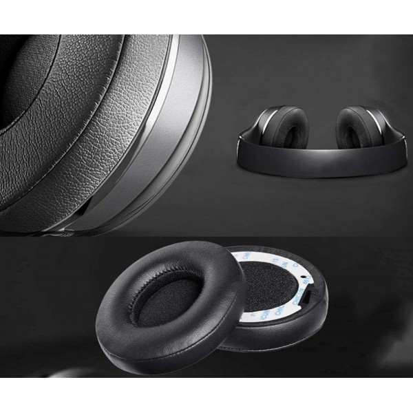 - Beats by Dr.와 호환되는 이어 패드 Dre Solo 2.0 Solo3 무선 온이어 헤드폰 블랙