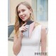 Fontee® 지갑 여성용 가죽 - 여러 신용 카드 슬롯과 여성용 지퍼가 달린 휴대폰 포켓이 있는 장 지갑, 기하학적 모자이크, 대조적 스티칭, 세련된 색상 조합