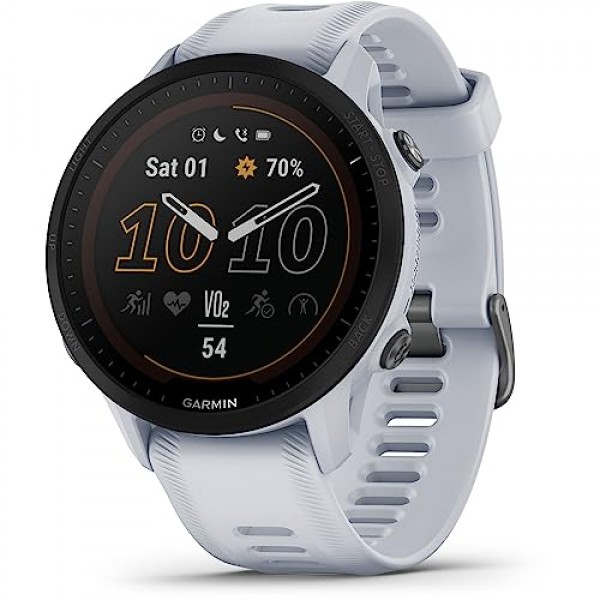 Garmin Forerunner® 955, GPS 러닝 스마트워치, 철인 3종 경기 선수에 맞춰 제작됨, 오래 지속되는 배터리, Whitestone