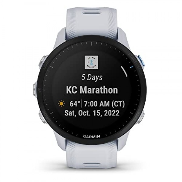 Garmin Forerunner® 955, GPS 러닝 스마트워치, 철인 3종 경기 선수에 맞춰 제작됨, 오래 지속되는 배터리, Whitestone