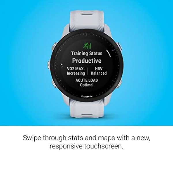 Garmin Forerunner® 955, GPS 러닝 스마트워치, 철인 3종 경기 선수에 맞춰 제작됨, 오래 지속되는 배터리, Whitestone