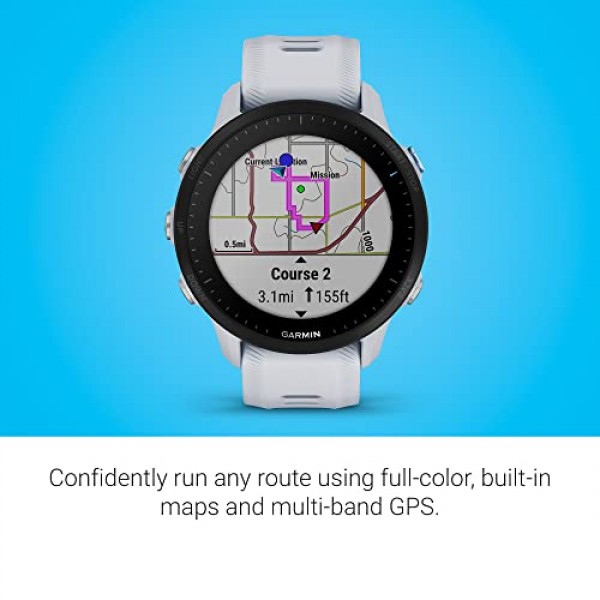 Garmin Forerunner® 955, GPS 러닝 스마트워치, 철인 3종 경기 선수에 맞춰 제작됨, 오래 지속되는 배터리, Whitestone