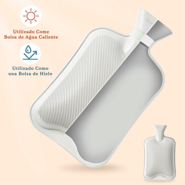 3 in 1 Leakproof Hot Water Bottle with Cover, 2L Portable Large Hot Water Bottles with Hot Water Bottle Cover 푹신하고 천연 고무, 최대 4-6시간 따뜻함, 성인과 어린이를 위한 크리스마스 핸드 