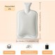 3 in 1 Leakproof Hot Water Bottle with Cover, 2L Portable Large Hot Water Bottles with Hot Water Bottle Cover 푹신하고 천연 고무, 최대 4-6시간 따뜻함, 성인과 어린이를 위한 크리스마스 핸드 