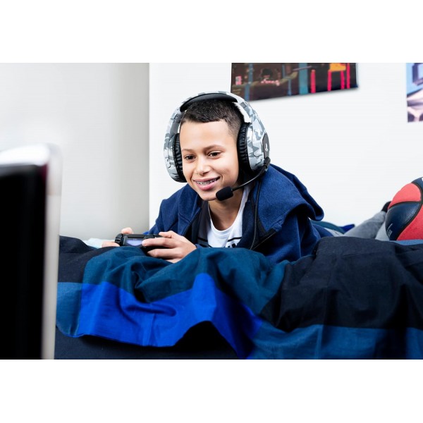 Trust Gaming Headset GXT 488 Forze-G - Playstation 공식 라이선스 - PS4 및 PS5 헤드셋(접이식 마이크 포함) 및 조절식 헤드밴드, 3.5mm, 오버이어 헤드폰(케이블 포함) - 그레이 Forze 유