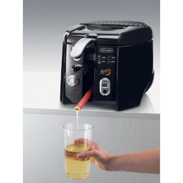 De'Longhi D895 DeLonghi D28313UXBK Roto Deep Fryer, Black/Silver, 12.2 x 9.45 x 14.17인치: 가정 및 주방