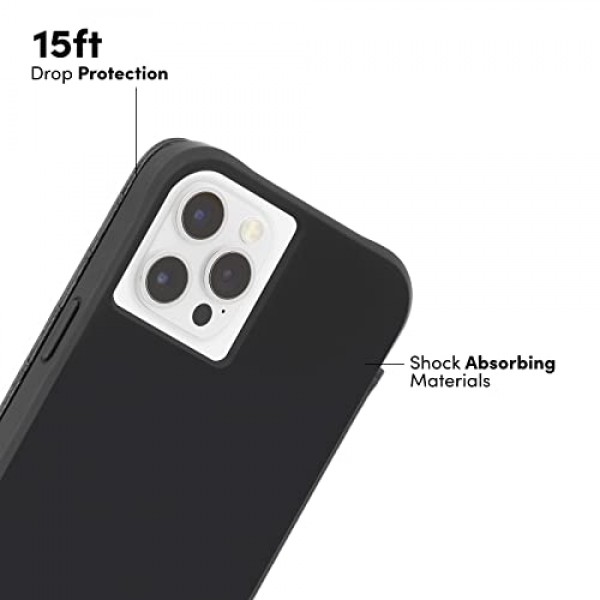 Case-Mate - 튼튼한 가죽 지갑 폴리오 - iPhone 12 및 iPhone 12 Pro(5G)용 케이스 - 카드 4개 + 현금 수납 - 6.1인치 - 블랙