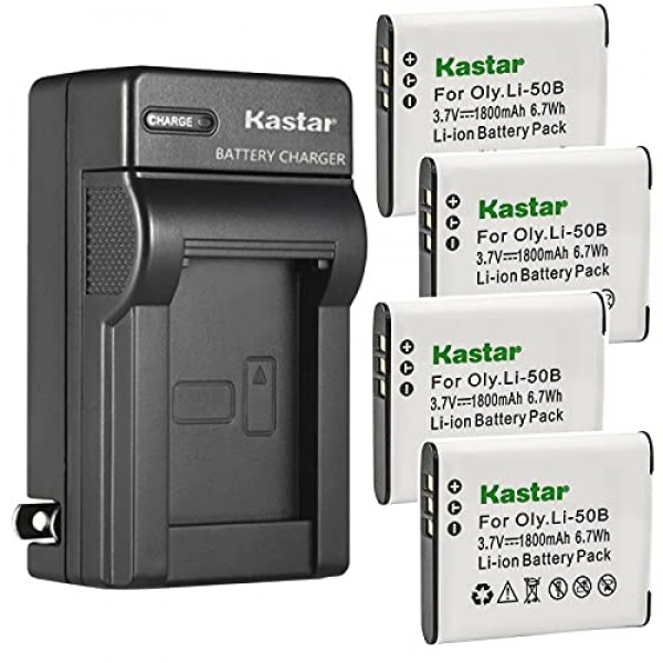 Kodak LB-050 LB-052 배터리, PixPro FZ151, Kodak PixPro FZ152, Pixpro FZ201, Pixpro SL10 스마트 렌즈, Pixpro SL25 스마트 렌즈, Pixpro SPZ1 카메라용 Kastar 4팩 배터리 및 AC 벽면 충전기 교체