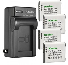 Kodak LB-050 LB-052 배터리, PixPro FZ151, Kodak PixPro FZ152, Pixpro FZ201, Pixpro SL10 스마트 렌즈, Pixpro SL25 스마트 렌즈, Pixpro SPZ1 카메라용 Kastar 4팩 배터리 및 AC 벽면 충전기 교체