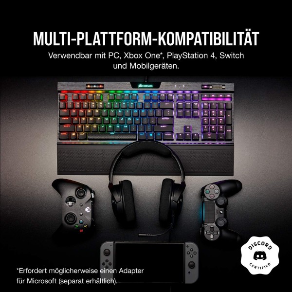 Corsair HS35 스테레오 게임용 헤드셋(50mm 네오디뮴 스피커, 탈착식 단방향 마이크, 깃털처럼 가벼운 디자인, PC, Xbox One, PS4, Nintendo Switch 및 모바일 장치용) 카본 블랙