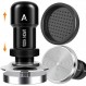 에스프레소 탬퍼 51mm - 30LB 실리콘 매트가 포함된 자동 보정 커피 탬퍼, Delonghi 시리즈 및 기타 51mm 포터필터에 맞는 2개의 스프링 100% 스테인레스 스틸 플랫 베이스가 